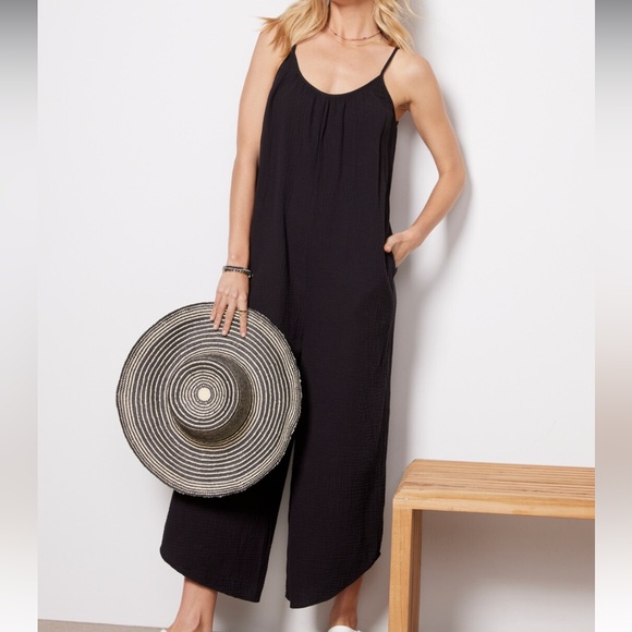 Z Supply Flared Gauze Jumpsuit in Black - Picture 5 of 9